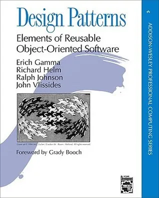 The cover of the book Design Patterns by Erich Gamma, Richard Helm, Ralph Johnson, John Vlissides